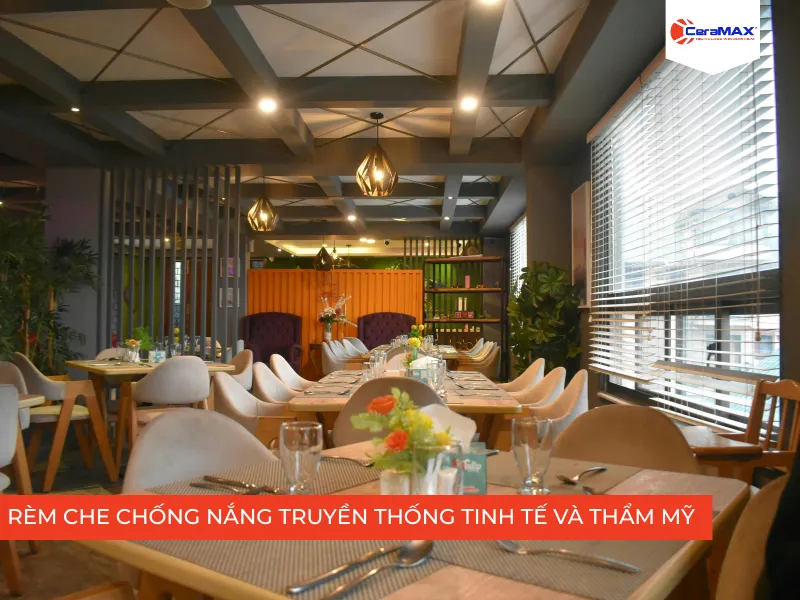Chống nóng cho nhà hàng bằng rèm che