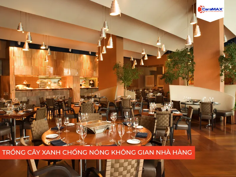 Trồng cây xanh chống nóng không gian nhà hàng