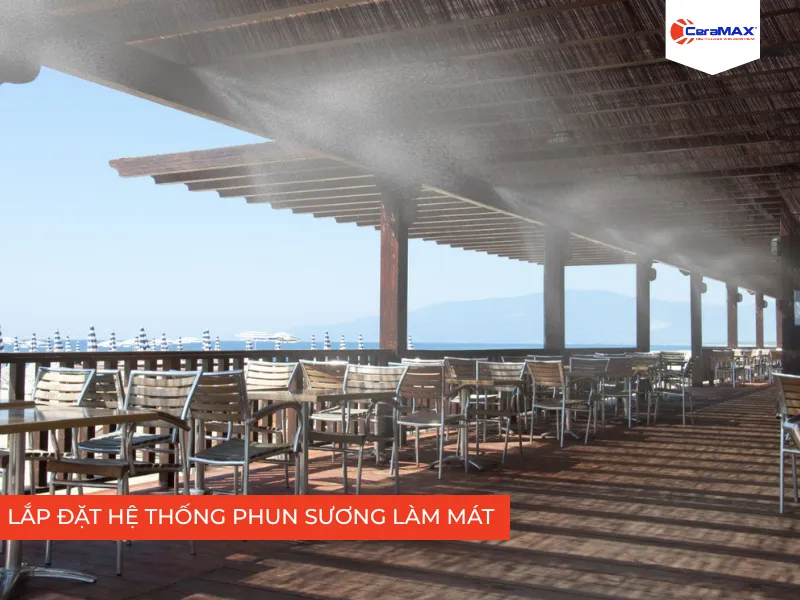 Lắp đặt hệ thống phun sương làm mát cho không gian nhà hàng